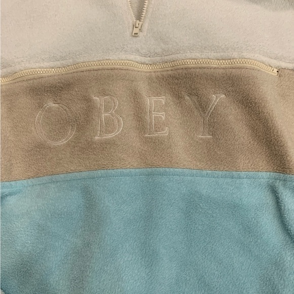 Obey Oversize Quarterzip Fleece Sweater - Picture 2 of 5